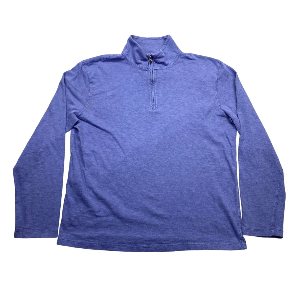 J.‎ Crew Mens Large Blue Purple 100% Cotton Quarter Zip Pullover Sweater 02638